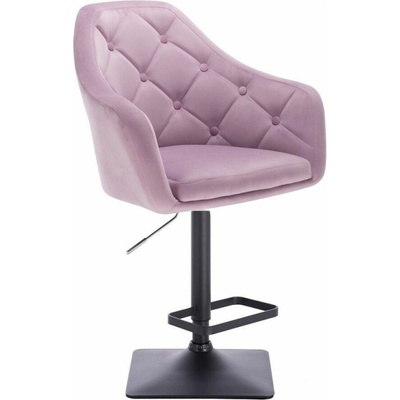 LuxuryForm Design Andora Velur na čiernej hranatej podstave / levanduľa