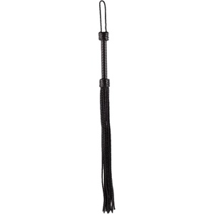  Висококачествен бич, дължина от 75см. - Leather Braided Tails Black (DEVIL00056)