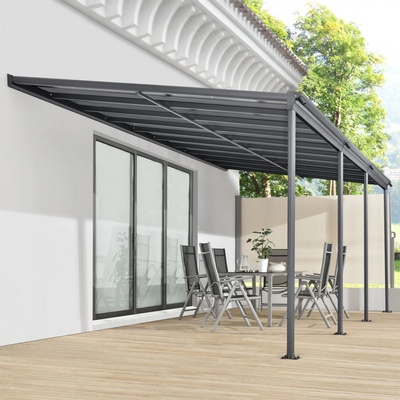 Goleto Zahradní hliníková pergola s polykarbonátem 6 x 3 m 6000G šedá – Zboží Dáma