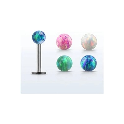 Piercingate labreta s kamínkem Opal PLA00236 čirá