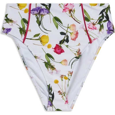 Ted Baker Бикини Ted Baker Rosaby High Waisted Floral Bikini Bottoms - White