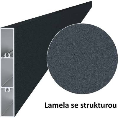 Hliníkový profil s povrchovou úpravou RAL7016, práškový lak se strukturou, 100x16x6000mm