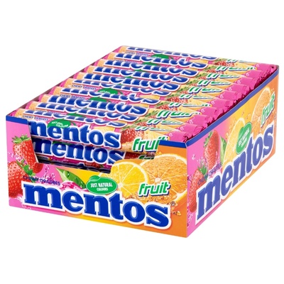 Mentos Ментос Фрут Дъвчащи бонбони с плодове 38 г 40 бр
