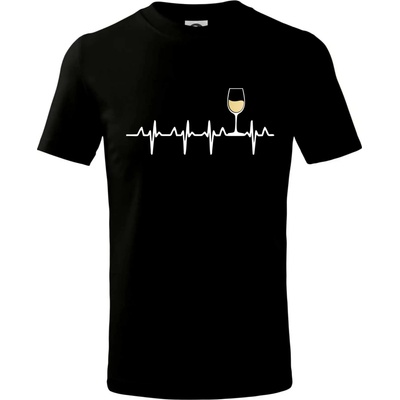 Víno ekg biele víno tričko detské čierna
