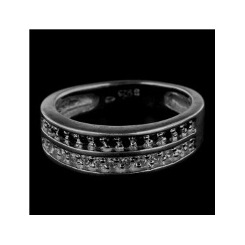 KA R180 strieborný prsteň s kameňom