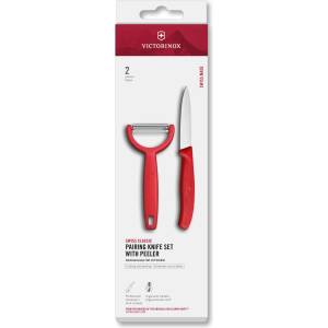 Victorinox Комплект нож и Y белачка SWISS CLASSIC, комплект от 2 бр. , червен, пластмаса, Victorinox (VN6711122C1)