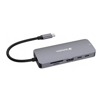 Verbatim 32152 USB C (3.2) хъб 9-порт, дължина на кабела 15 см, 2x USB C, 3x USB A, 1x HDMI, SD четец и микро SD, сив (32152)