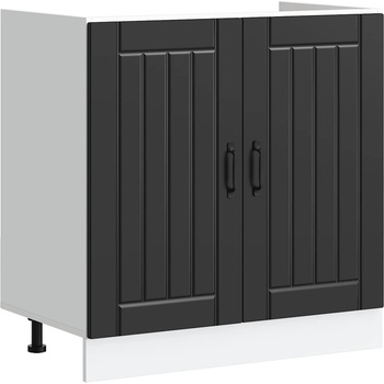 vidaXL Шкаф за мивка, Lucca, черен, инженерно дърво (853688)