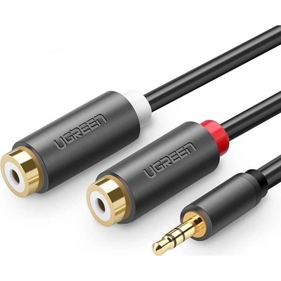 UGREEN AV109 Samec 3,5 mm Jack na 2x Samec RCA (Cinch) kabel 0,25 m (černý) – Zbozi.Blesk.cz