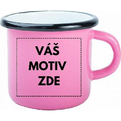 AveTech Růžový prémiový plecháček s černým lemem 360 ml