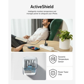 Anker Захранване за ел. мрежа с USB-C порт и технология за бързо зареждане - Anker 511 Charger Nano Pro 20W USB-C (A2637L22)