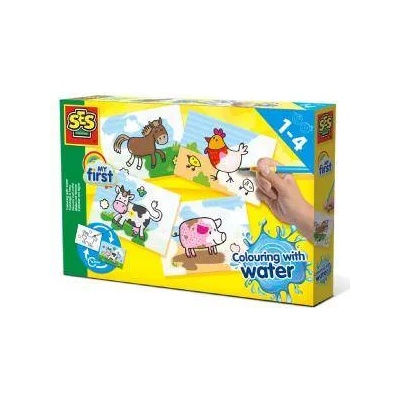 SES Creative Забавна игра, Оцвети с вода животните от фермата ses, 0814455