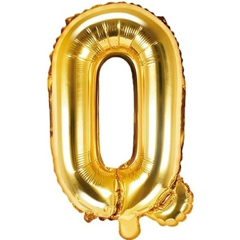 PartyDeco Fóliový balónek písmeno Q zlatý 35 cm