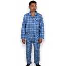 C-Lemon pánské pyžamo dlouhé propínací flanel modré