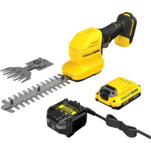 STANLEY - 18V Безжична ножица за храсти и трева AC, 1x 2.0 Ah литиево-йонна батерия, зарядно устройство STCSS20D1-QW (STCSS20D1-QW)