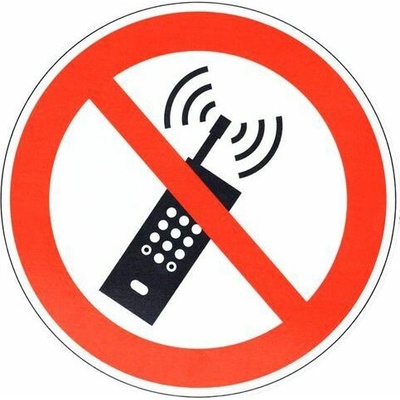 Zákazové značení Manutan Expert - Zákaz používání mobilních telefonů, hliník, 120 mm