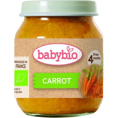 Babybio Био зеленчуково пюре Babybio - Моркови, 130 g (3288131502403)