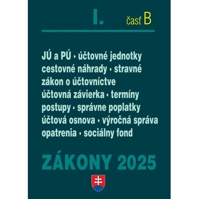 Zákony I. B / 2025 - Účtovné zákony