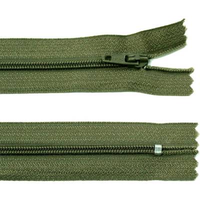 Spirálový zip no.3 nerozepínací 30cm - více barev color: 727 tmavě khaki zelená