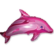 Balón fóliový 35 cm Delfín ružový