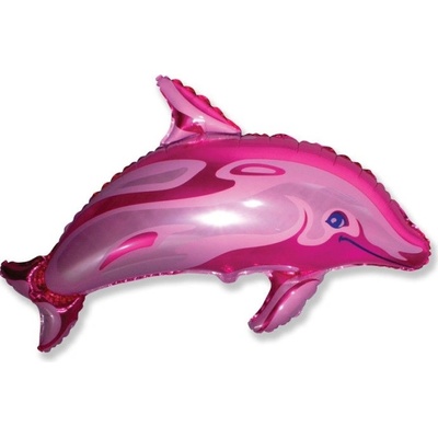 Balón fóliový 35 cm Delfín ružový