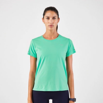 KIPRUN Dámske bežecké tričko Run 500 Dry priedušné zelené zelená