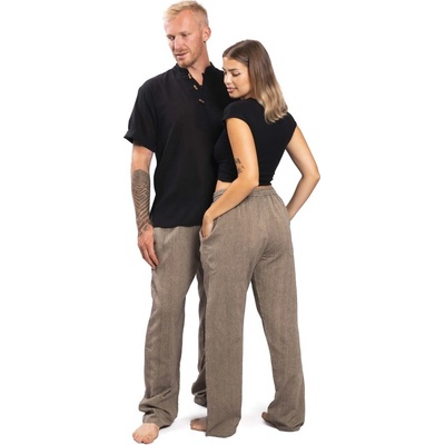 Kalhoty CLASSIC hnědo-béžové – Zboží Dáma
