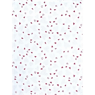 SCAN QUILT Dekoro 8842 Srdiečka 50x70 cm biela/červená
