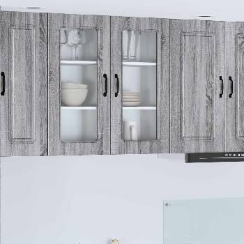 vidaXL Панел за миялна машина Kalmar 2 pcs Сив Сонома 40 x 31 x 80 см (884647)