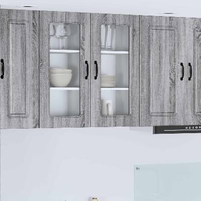 vidaXL Панел за миялна машина Kalmar 2 pcs Сив Сонома 40 x 31 x 80 см (884647)
