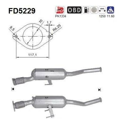 Filtr sazových částic, výfukový systém AS FD5229
