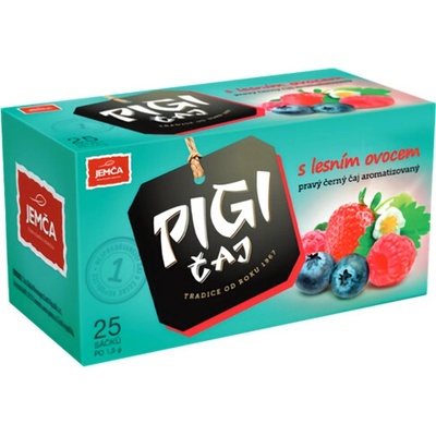 Jemča Pigi čaj s lesním ovocem pravý černý čaj aromatizovaný 25 x 1,5 g