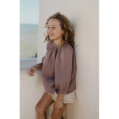 LiiLU dívčí mušelínová halenka SS24 063 pale mauve