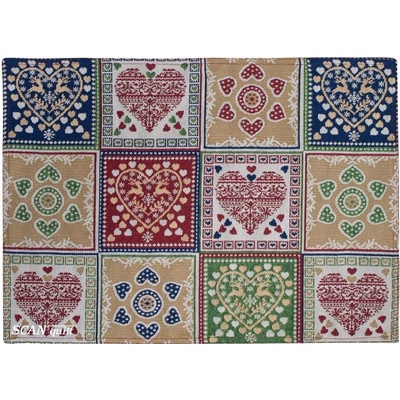 SCANquilt prostírání motiv srdce patch pestrá 30x45cm