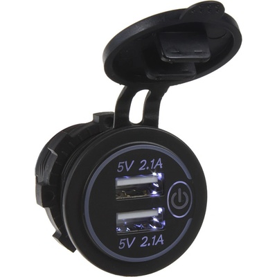 34563 2x USB nabíječka voděodolná do panelu, bílá