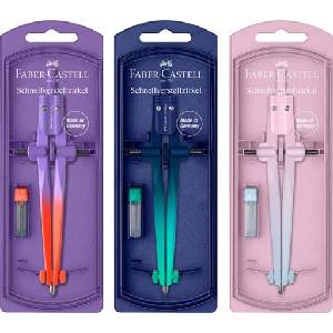Faber-Castell Комплект циркули, прецизни, FABER-CASTELL „Stream Flow, разноцветни (174556)