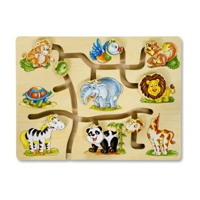 Pino Toys Дървен пъзел-лабиринт Pino - Джунгла (4588-1N)