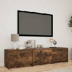 vidaXL TV шкаф с LED 165 x 34 x 40 см Опушен дъб (3418715)