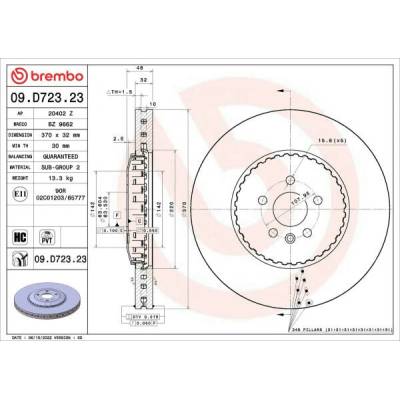 Brzdový kotúč BREMBO PRIME LINE - Lightweight 09.D723.23