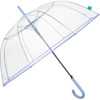 Дамски прозрачен автоматичен голф чадър Perletti Time 26333, Прозрачен/Лилав кант