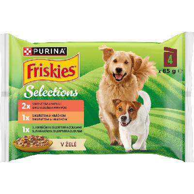 Friskies Adult hovězí kuře jehněčí v želé 4 x 85 g