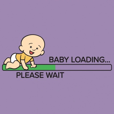 Bezvatriko tričko Baby loading 2 Fialová