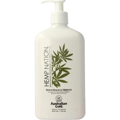 Australian Gold Hemp Nation Хидратиращ лосион за тяло White Peach & Hibiscus, 535 ml