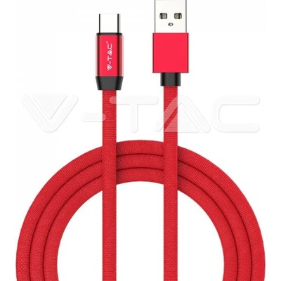 V-TAC 1м. Тип C USB Кабел Червен - Серия "Ruby (VT-5342)