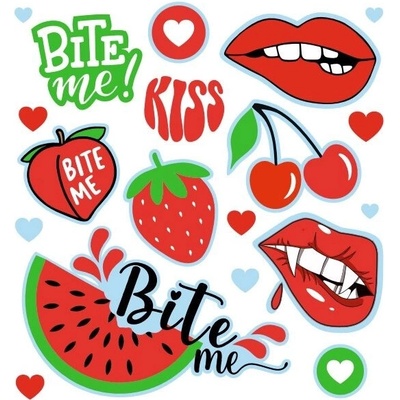 Nažehlovacie nášivky Bite Me dekoratívne samolepky na oblečenie