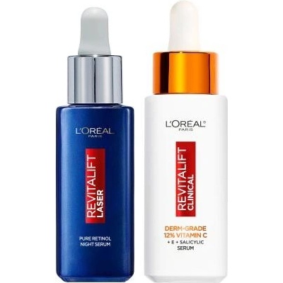 L'Oréal Paris Revitalift Laser Pure Retinol Night Serum sada pleťové sérum 30 ml + pleťové sérum 30 ml