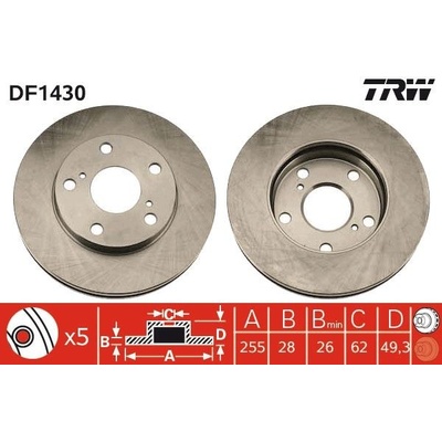 Brzdový kotúč (cena za 1ks) TRW DF1430