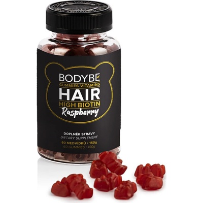 Bodybe Hair Gummies Vitamins High Biotin 60 ks