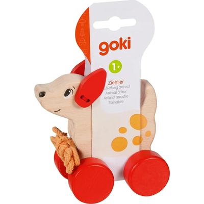 Goki Дървена играчка за дърпане Goki - Куче (54883)