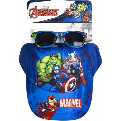 Cerda Детски комплект Cerda - Avengers, шапка и слънчеви очила, 53 cm (2200010461)